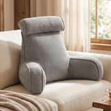 Comfortable Reading Pillow with Armrests for Bed & Sofa Relaxation, Gaming, and Lazy Days, 80*40*60cm (light gray)