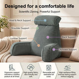 Cozy Reading Pillow for Sofa & Bed - Perfect for Relaxing, Reading, Gaming & More, 80*40*60cm (Dark Grey-Green)