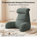 Cozy Reading Pillow for Sofa & Bed - Perfect for Relaxing, Reading, Gaming & More, 80*40*60cm (Dark Grey-Green)