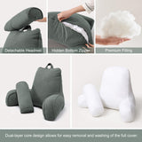 Cozy Reading Pillow for Sofa & Bed - Perfect for Relaxing, Reading, Gaming & More, 80*40*60cm (Dark Grey-Green)