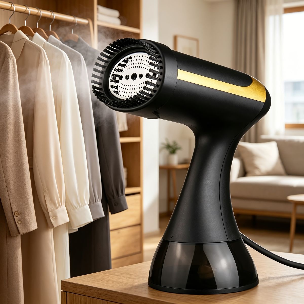 Hand Held Garment Steamer Portable Clothes Steamer Travel Steamer Wrinkle - Black - Size 01