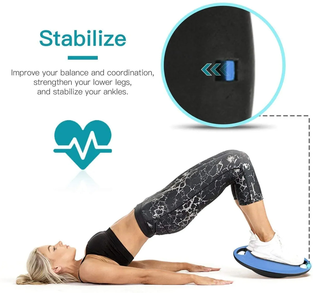 Plastic Portable Wobble Balance Board — Blue