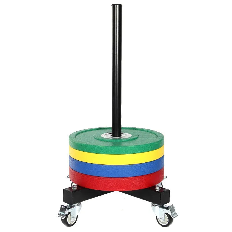Vertical Olympic Bumper Plate Stacker with Wheels