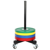 Vertical Olympic Bumper Plate Stacker with Wheels