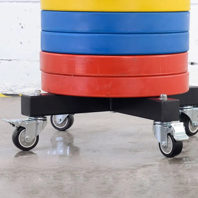 Vertical Olympic Bumper Plate Stacker with Wheels