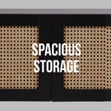 Casa Decor Tulum Rattan Entertainment Unit TV Stand Cabinet Storage Black