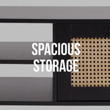 Casa Decor Tulum Rattan Coffee Table Storage Drawer Furniture Wooden Black