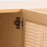 Casa Decor Santiago Rattan Entertainment Unit TV Stand Cabinet Storage Oak