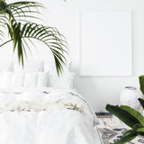 Balmain 1000 Thread Count Hotel Grade Bamboo Cotton Quilt Cover Pillowcases Set - Queen - White