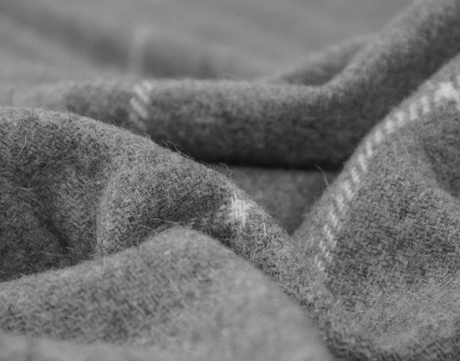 Brighton Throw - 100% NZ Wool - Grey Striped