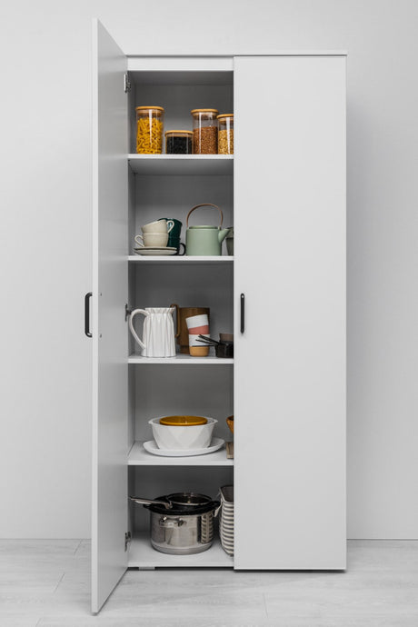 STOCKHOLM UNIVERSAL STORAGE CUPBOARD - SLIM SHAKER PANEL - HEX BLACK HANDLE