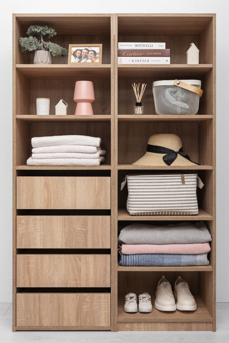 GENEVA SIX SHELF BUILD IN WARDROBE - NATURAL OAK