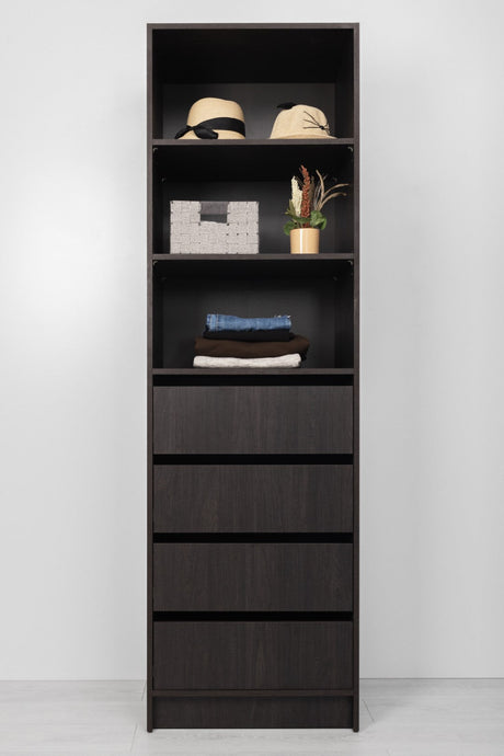 MALMO THREE SHELF/FOUR DRAWER WALK IN WARDROBE - CLASSIC - NORDIC ASH