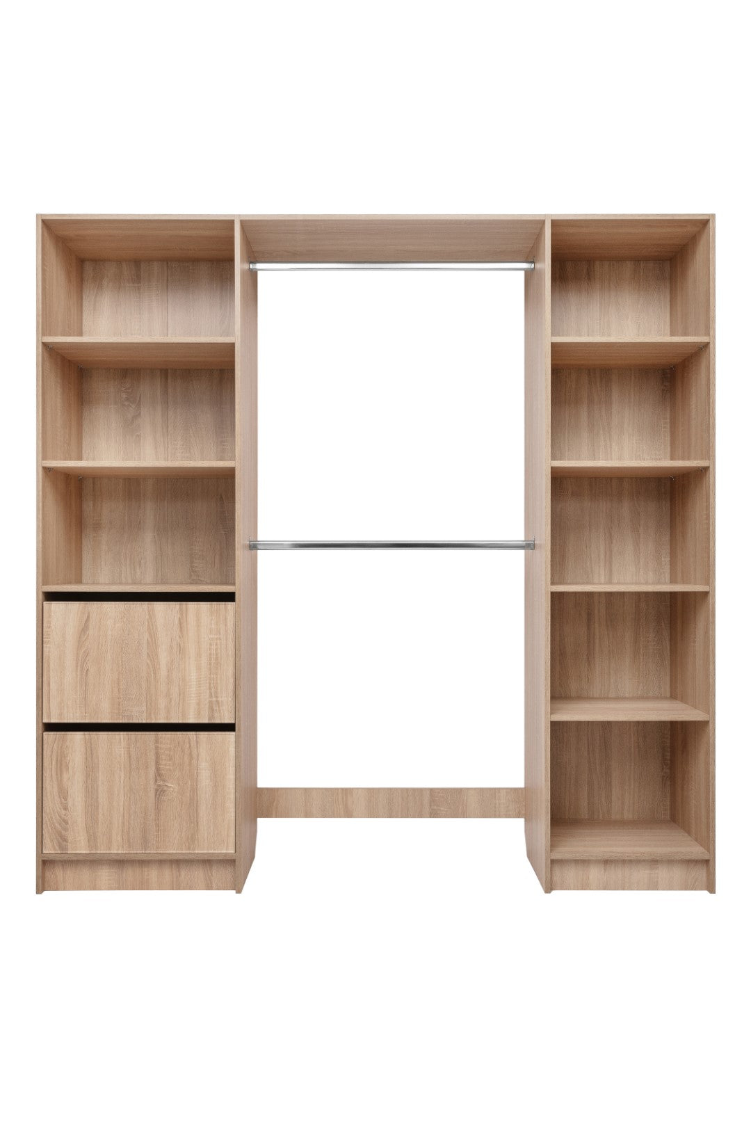 BASEL 2M WALK IN WARDROBE KIT - SLIM SHAKER - NATURAL OAK