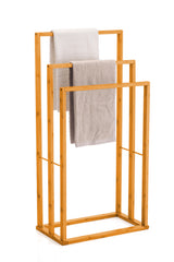 CARLA HOME Bamboo Towel Bar Holder Rack 3-Tier Free Standing for Bathroom. Towel Racks. Towel Rail Bathroom Accessory. Shower Hand Dish Towel. Towel Holder. Hand Towel Bar (Standard)