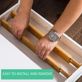 4 Pack Bamboo Adjustable Kitchen Drawer Dividers (Large, 44-55 cm)