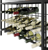 CARLA HOME Large Wine Rack for 20 Bottles with Wood Countertop and Sturdy Metal Frame