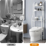 CARLA HOME 3-Tier Over The Toilet Storage Rack with Hooks & Paper Holder for Bathroom & Laundry Room