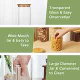 CARLA HOME 6 Pack Glass Storage Jars with Bamboo Lids