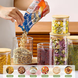 CARLA HOME 6 Pack Glass Storage Jars with Bamboo Lids
