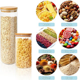 CARLA HOME 6 Pack Glass Storage Jars with Bamboo Lids