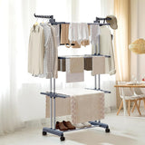 CARLA HOME Folding Clothes Drying Rack with Wheels and Adjustable Side Wings for Laundry Rack and Clothes Storage (Upgraded Model)