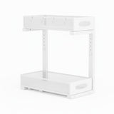 CARLA HOME 2 Pack Under Sink Organizer Pull Out Sliding Cabinet Storage Shelf with Height Adjustable for Kitchen, Bathroom or Laundry Room (White)