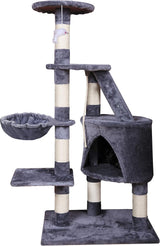 CARLA HOME 120cm Cat Tree for Indoor Cats with Condo, Hammock & Plush Perchfor for Kittens & Adult Cats