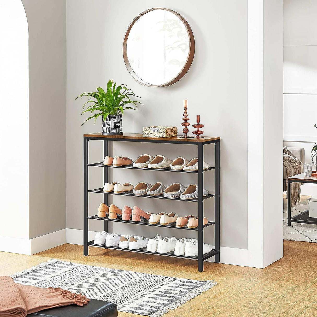 Shoe Rack Storage Organiser 4 Shelves