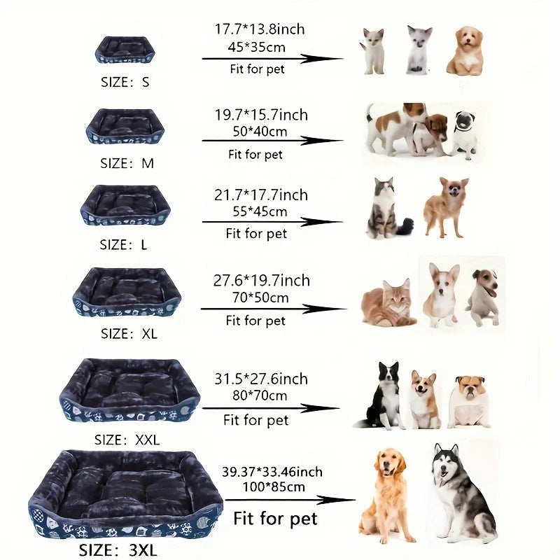 Small to Large Pet Dog Bed Sofa Mats Blue