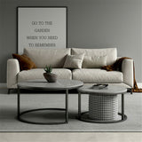 Set of 2 Grey Marble Nesting Coffee Tables 60/80cm