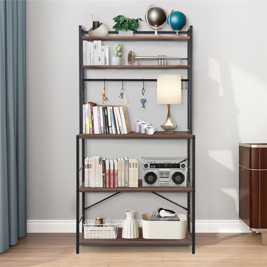 5-Tier Baker's Rack Microwave Stand Storage Shelf 84.5cm