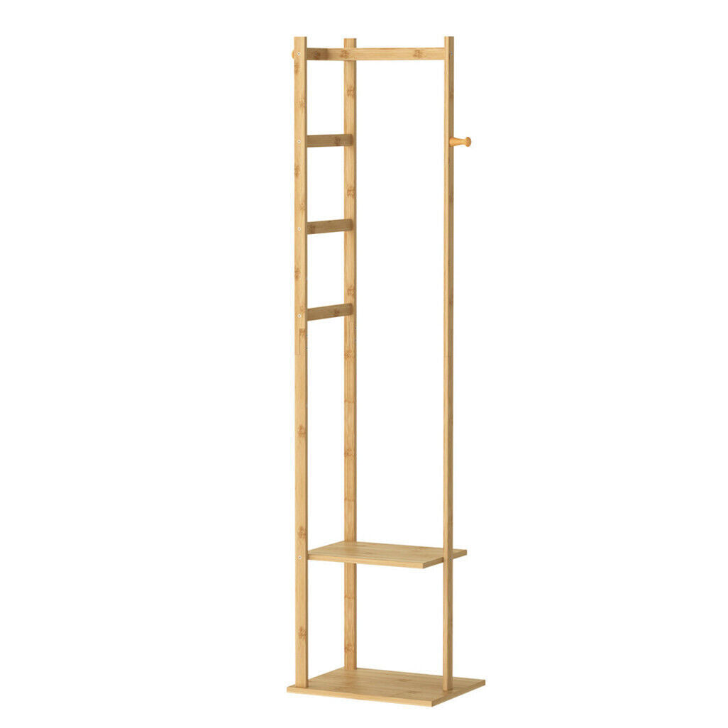 Bamboo Coat & Hat Rack Stand Shoe Shelf Thicken Wooden Hanger