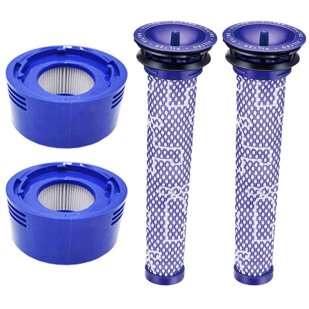 2-Pack Filter Kit for Dyson V7 V8 Absolute Animal Motorhead, 2 Pre + 2 Post Filters
