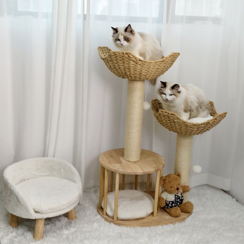 Cat Tree Tower Large Scratching Post Condo Basket Activity Center