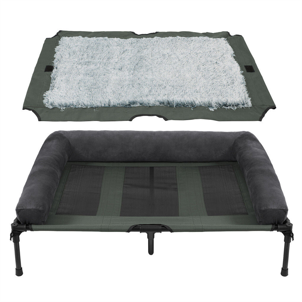 XL Elevated Dog Bed 110x80x28cm Foldable Raised Pet Cot Indoor Outdoor
