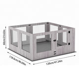 Indoor Dog Pen Tempered Glass Kennel w/ Pad