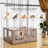 Indoor Dog Pen Tempered Glass Kennel w/ Pad