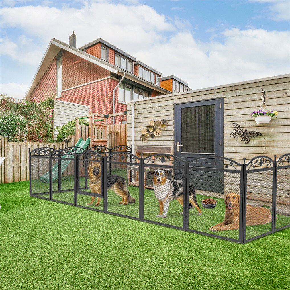 XL Metal Dog Playpen Indoor Fence with Waterproof Pad