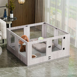 Large Dog Indoor Whelping Box, Tempered Glass & MDF