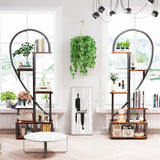 6 Tier Corner Plant Stand Metal & MDF Ladder Shelf Rack