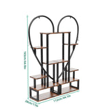 6 Tier Corner Plant Stand Metal & MDF Ladder Shelf Rack
