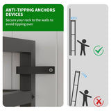 Plant Stand Shelf Rack with Hanging Rod Indoor Outdoor Display