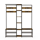 Corner Coat Stand with Shoe Bench Metal & MDF Organizer