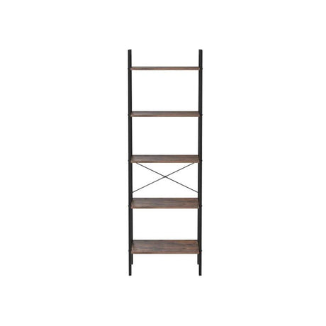5 Tiers A-shaped Ladder Storage Shelf, Rustic, Brown