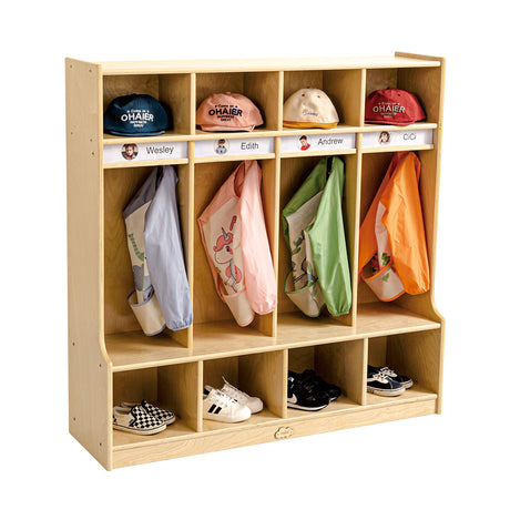 Jooyes Preschool Coat Locker With Cubbies - 4 Section