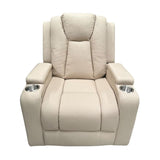 Theatre Electric Recliner Sofa Buckskin Fabric Single Latte