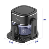 5L 2in1 Air Fryer and Grill, 1400W, Digital Touch Control, Clear Glass Cooking Basket
