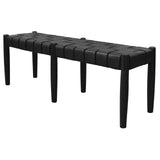 Elliot Leather Bench (Black)