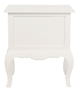 French Provincial 2 Drawer Side Table (White)